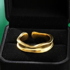 925 Silver Gold Free Form Minimalist Ring